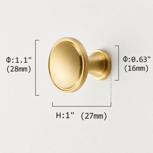 Brushed Brass Cabinet Knob Size