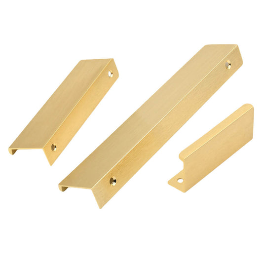 Brushed Gold Aluminum Finger Pull Cabinet Handles - VisitHardware