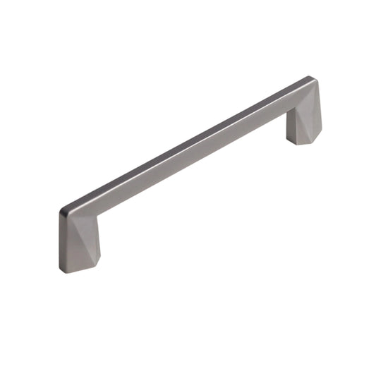 128mm Modern Geometric Gunmetal Gray Cabinet Pulls - VisitHardware