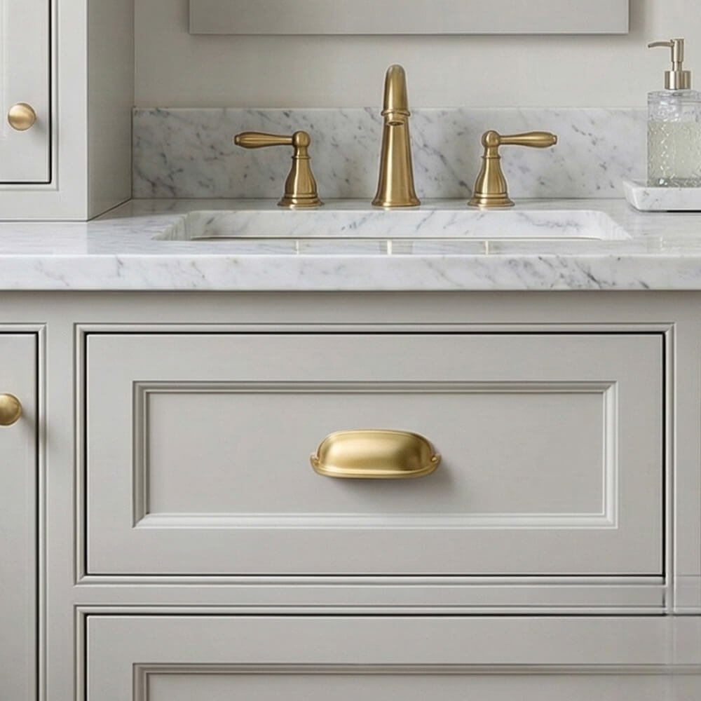 Natural Brass Bin Pull for Cabinets & Drawer - VisitHardware