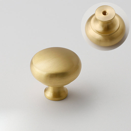 Natural Brass Round Mushroom Cabinet Knobs - VisitHardware