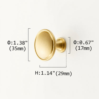 35mm Brushed Brass Cabinet Knob Size