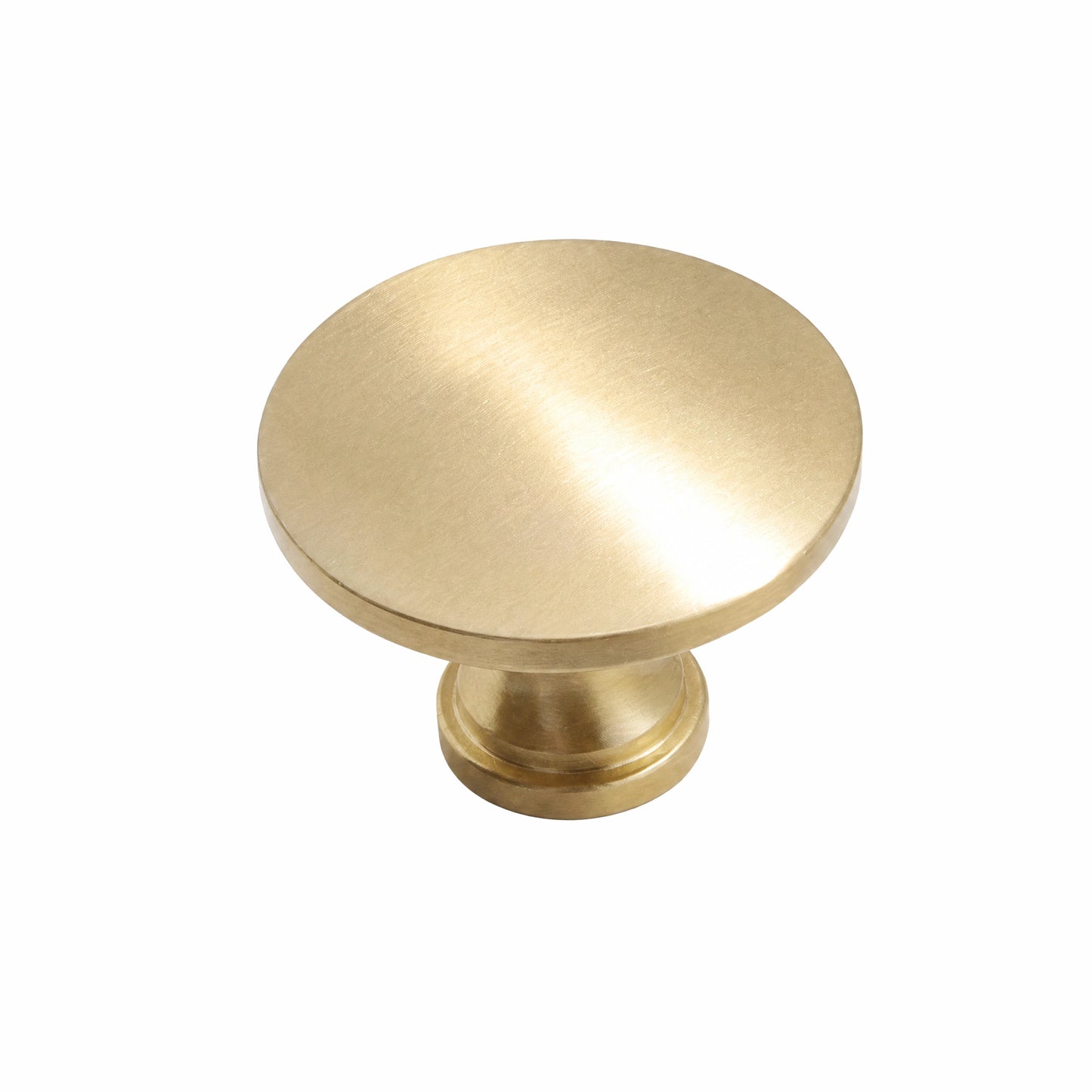 Round Brushed Brass Cabinet Knob - VisitHardware