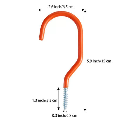 Orange Multi-Purpose Heavy Duty Metal Storage Hooks Size