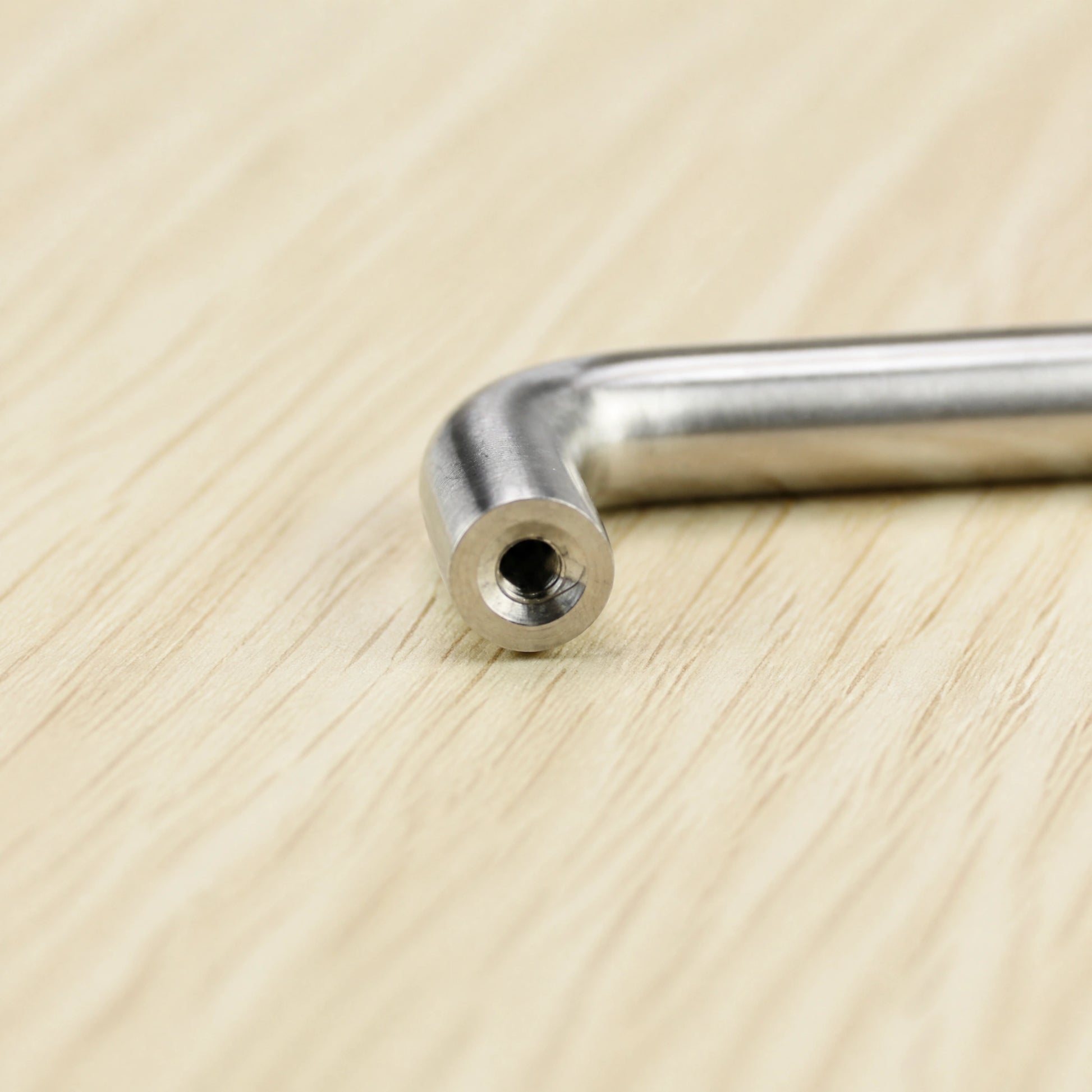 Close-up of solid 304 stainless steel 10mm diameter wire drawer handle - VisitHardware