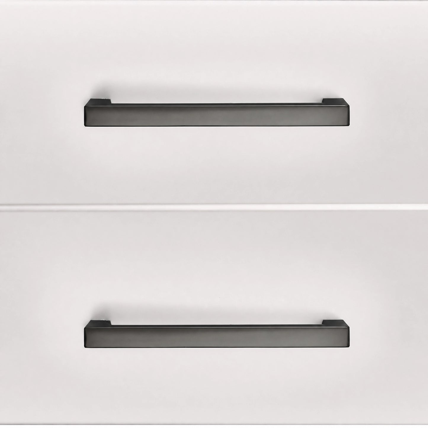 Gunmetal Cabinet Pulls in White Cabinet - VisitHardware
