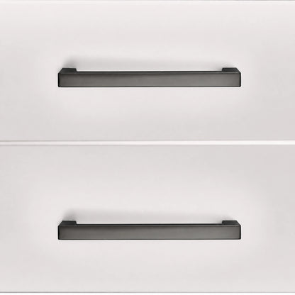 Gunmetal Cabinet Pulls in White Cabinet - VisitHardware