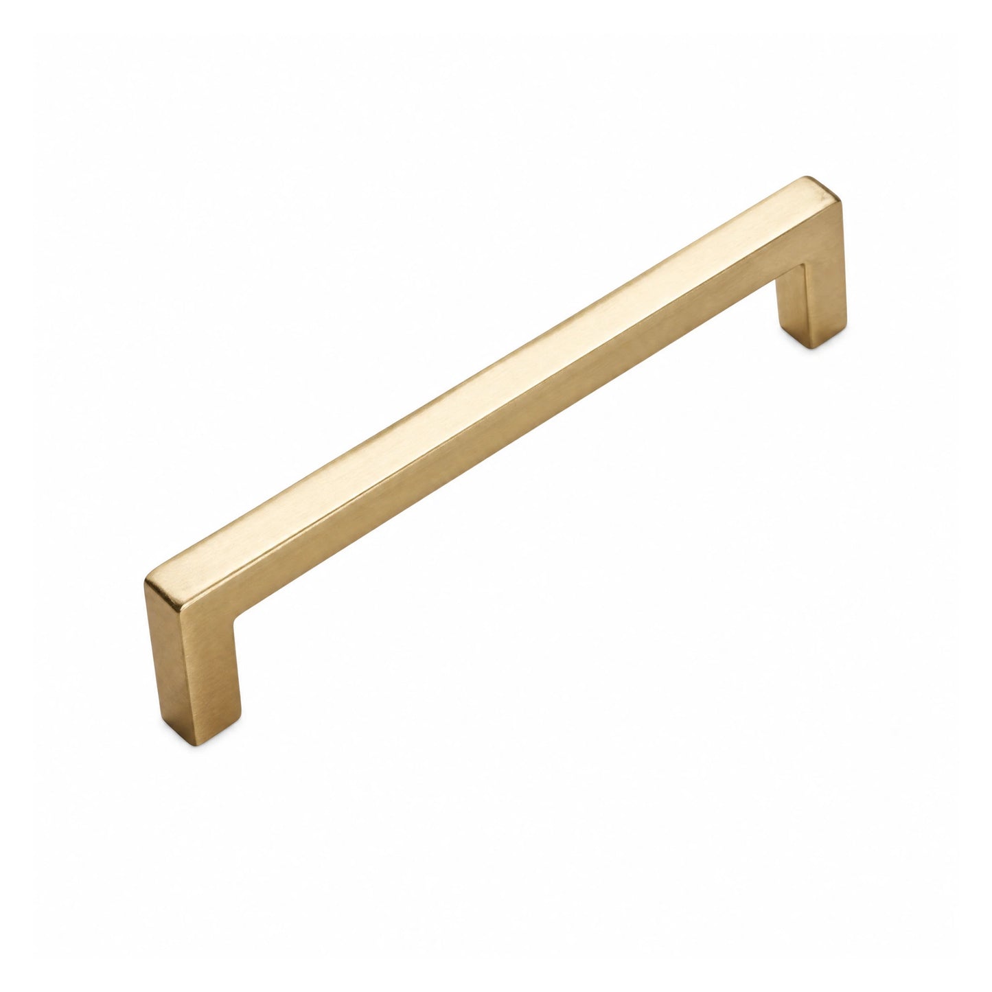 128mm Modern Brushed Brass Square Cabinet Handles for Kitchen Drawers - VisitHardware
