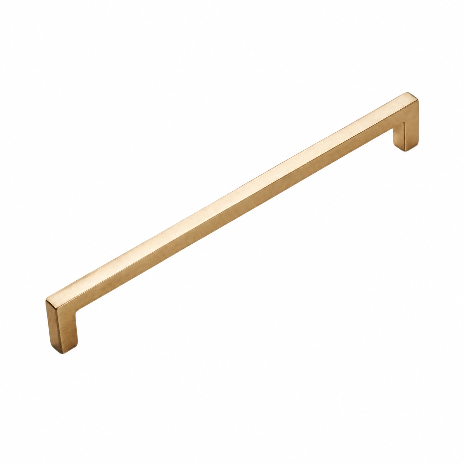 224mm Modern Brushed Brass Square Cabinet Handles for Kitchen Drawers - VisitHardware