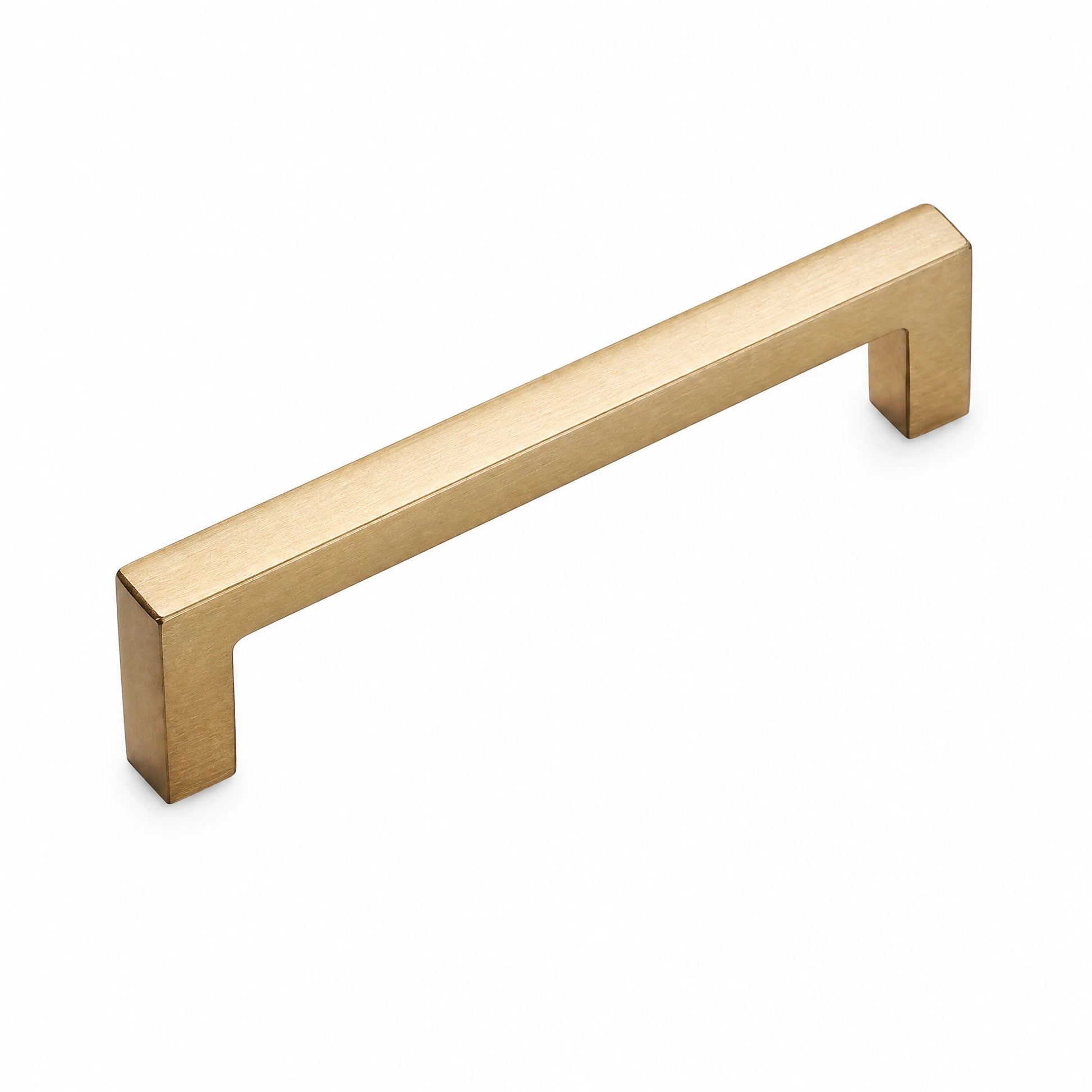Modern Brushed Brass Square Cabinet Handles for Kitchen Drawers - VisitHardware