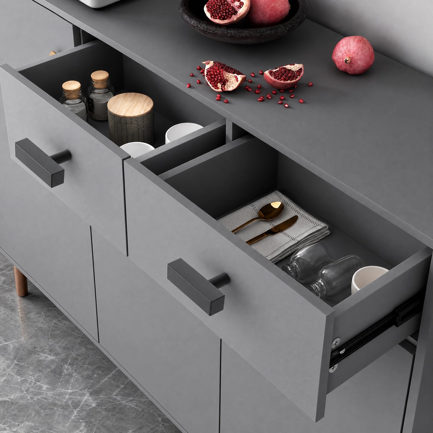 Black Square T-Bar Cabinet Knob - VisitHardware