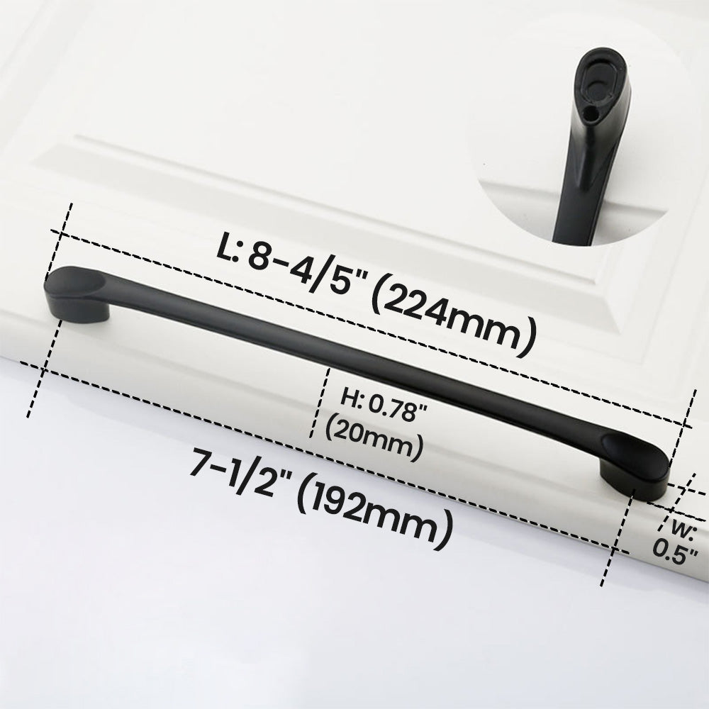  192mm Black Cabinet Handle - VisitHardware