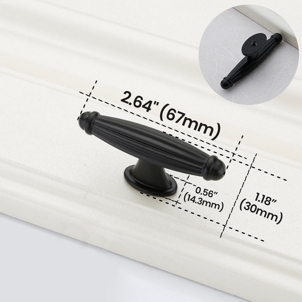 Black Oval Cabinet Knob Size - VisitHardware