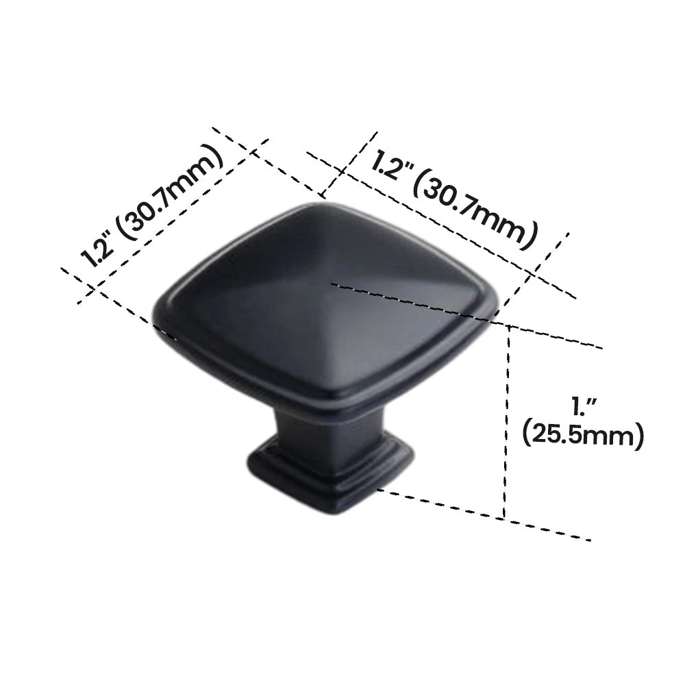 Black Square Cabinet Knob – Aluminum Alloy Furniture Knob