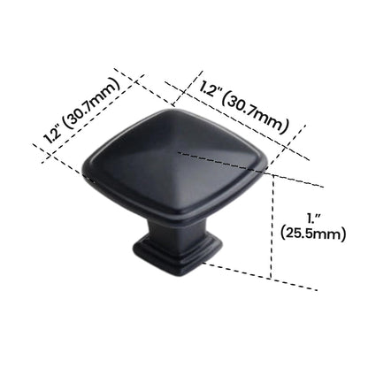 Black Square Cabinet Knob – Aluminum Alloy Furniture Knob