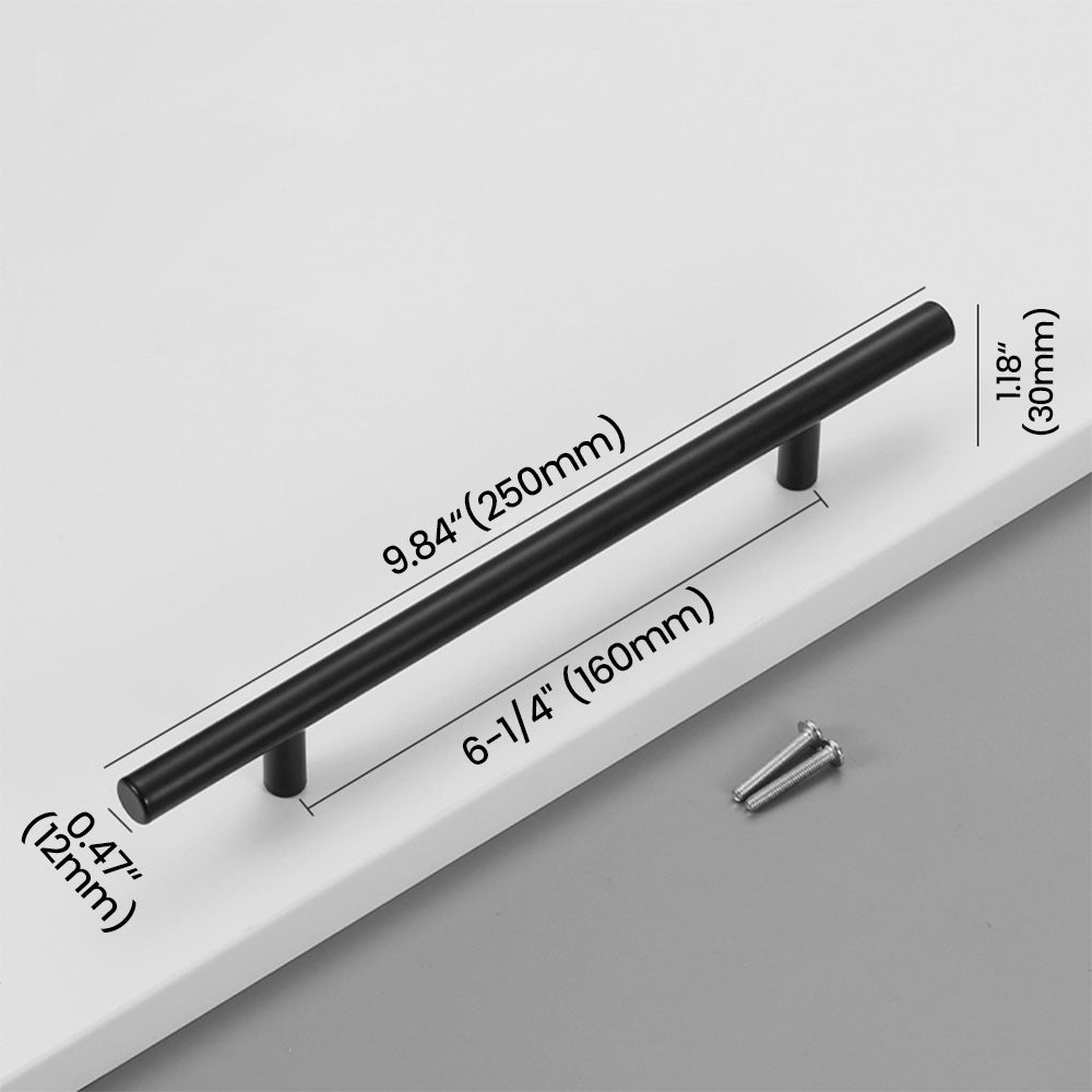 160mm Matte Black Stainless Steel Bar Pull Size - VisitHardware