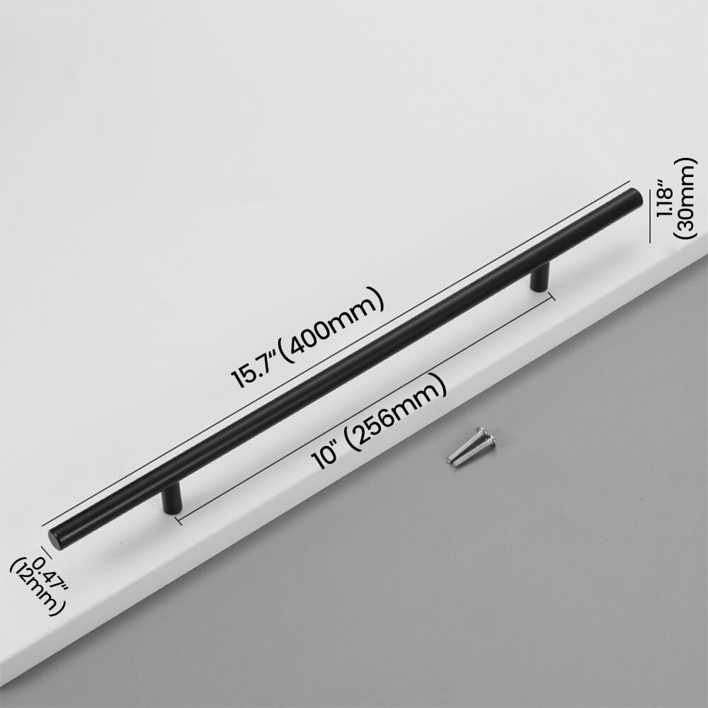 256mm Matte Black Stainless Steel Bar Pull Size - VisitHardware