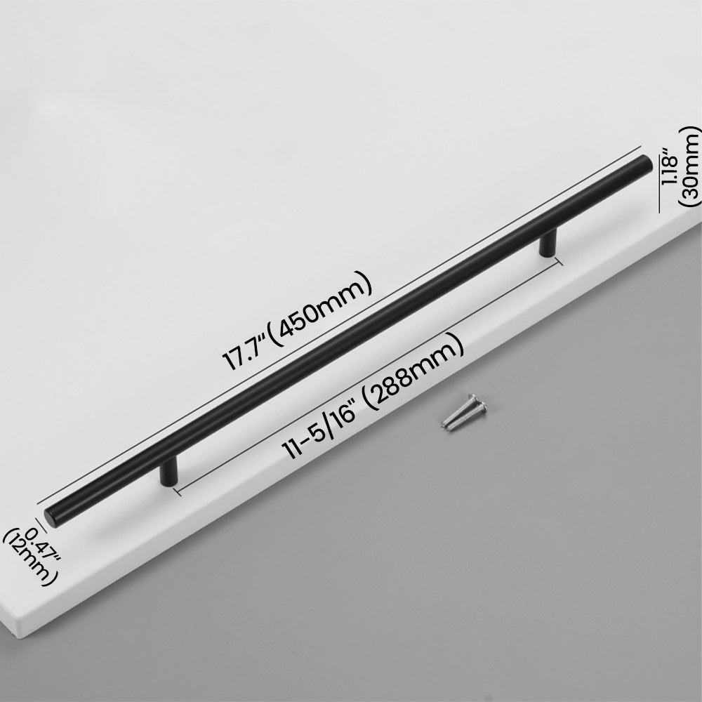 288mm Matte Black Stainless Steel Bar Pull Size - VisitHardware