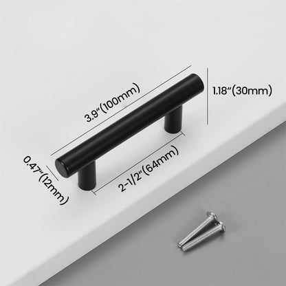 64mm Matte Black Stainless Steel Bar Pull Size - VisitHardware