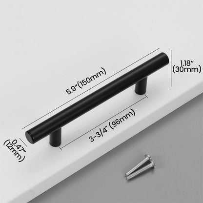 96mm Matte Black Stainless Steel Bar Pull Size - VisitHardware