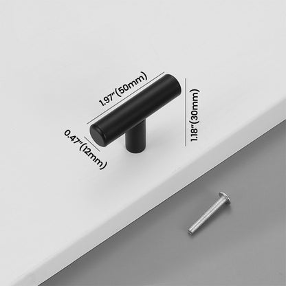 Matte Black Stainless Steel T-Bar Cabinet Knob Size - VisitHardware