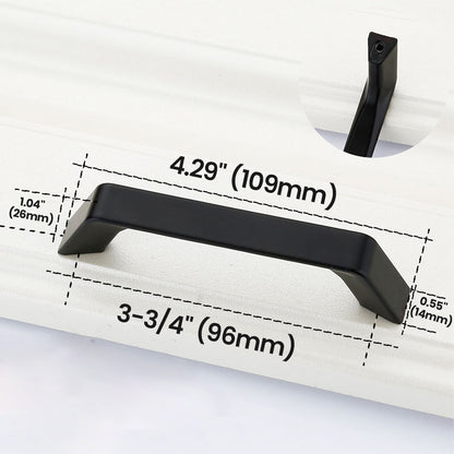 3-3/4”(96mm) Black Straight Bar Cabinet Pull Flat Bar Handle size - VisitHardware