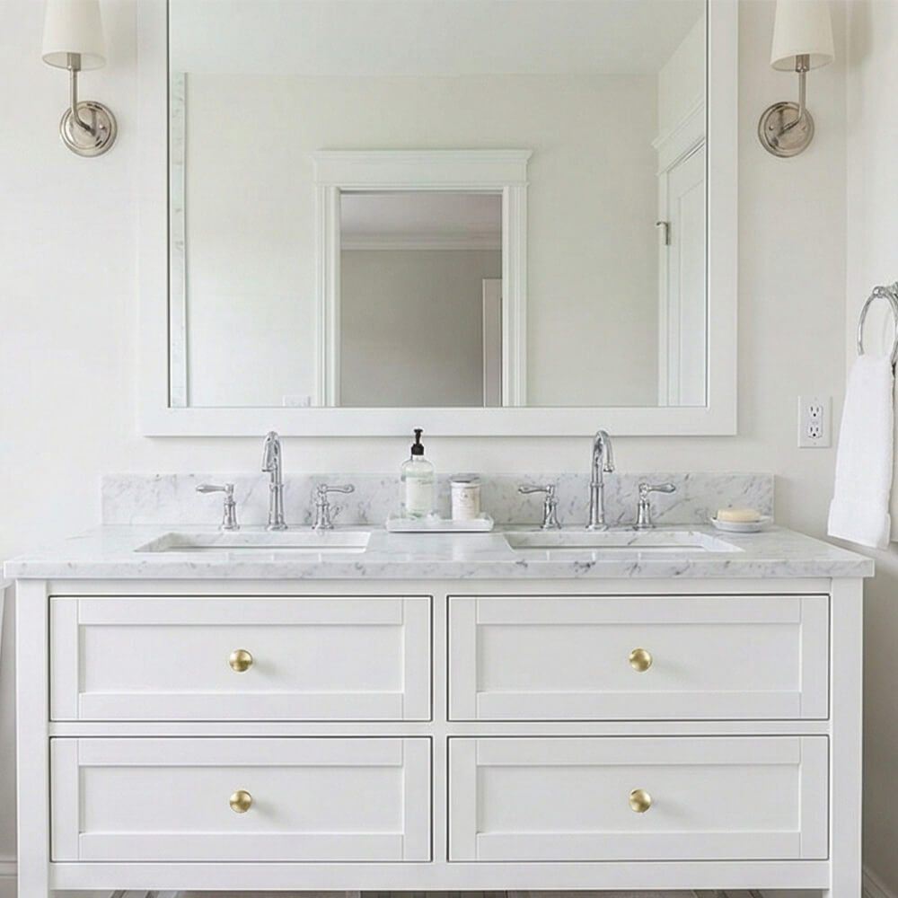 Brushed Brass Round Single Hole Cabinet Knobs - VisitHardware