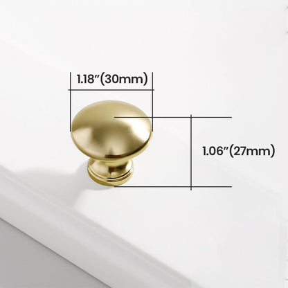Brushed Brass Round Single Hole Cabinet Knob Size
