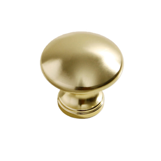 Brushed Brass Round Single Hole Cabinet Knob- VisitHardware