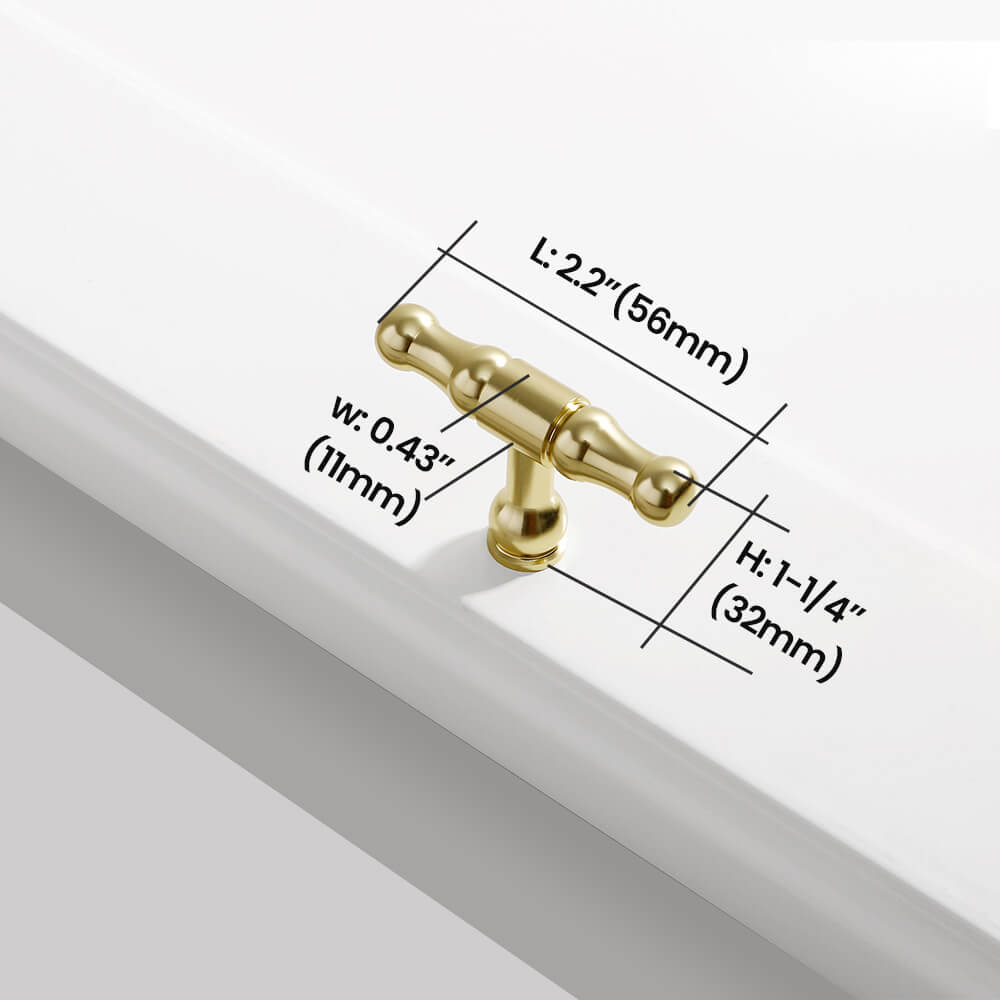 Brushed Brass Single Hole Cabinet Knob Size