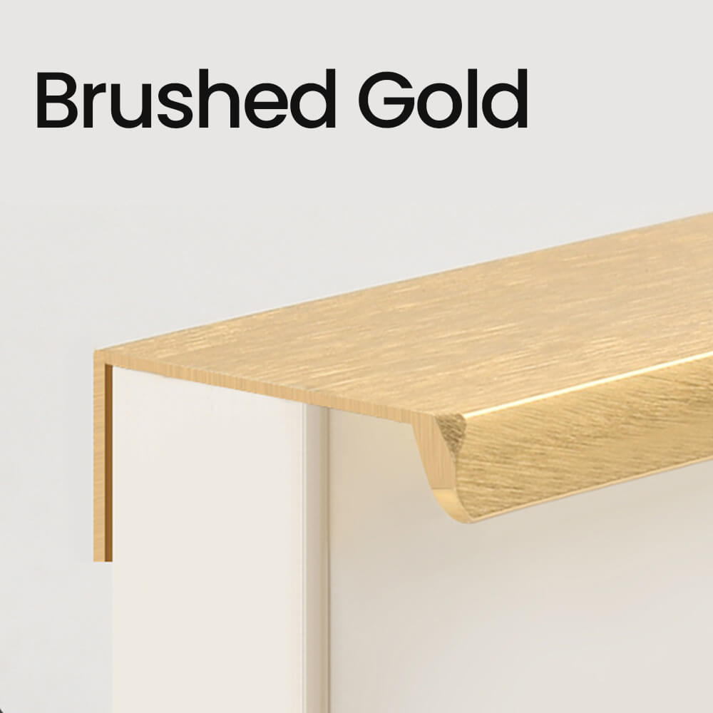 Brushed Gold Aluminum Finger Pull Cabinet Handle - VisitHardware
