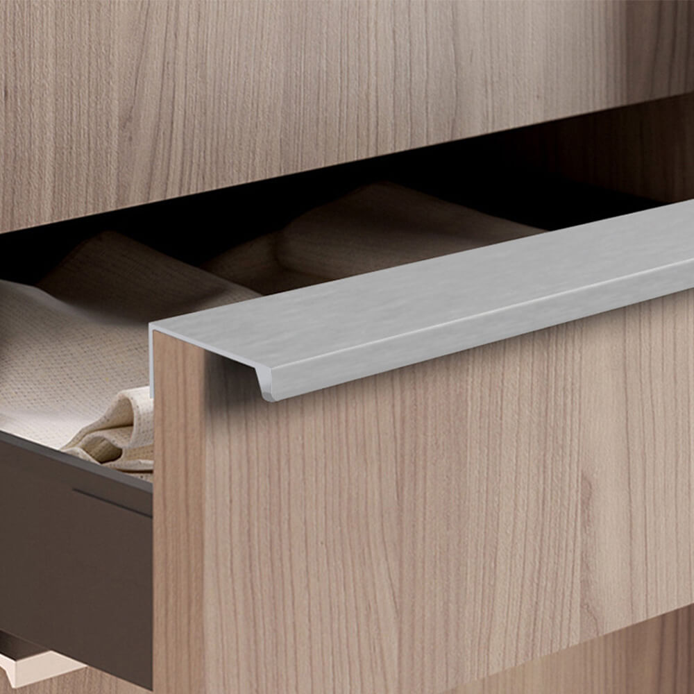 Brushed Gray Aluminum Finger Pull Cabinet Handle - VisitHardware