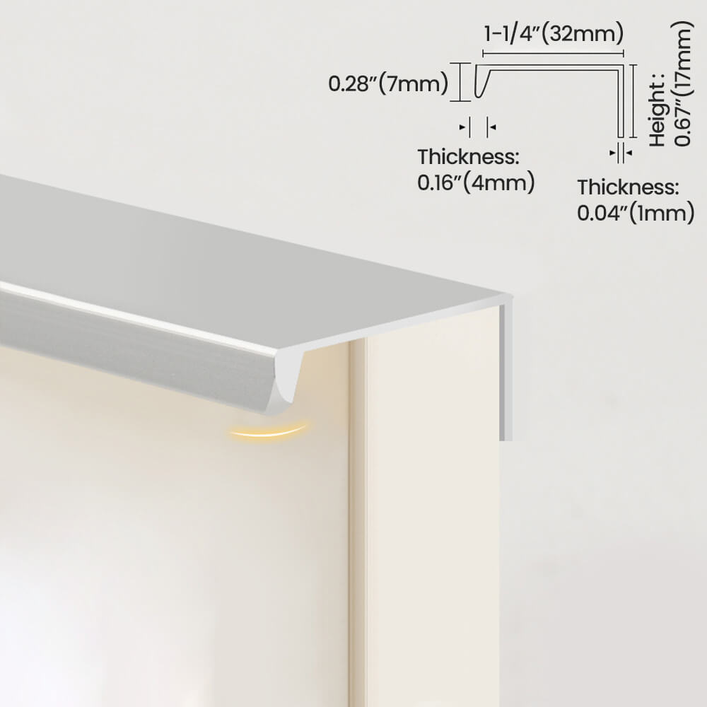 Brushed Gray Aluminum Finger Pull Cabinet Handles Size - VisitHardware
