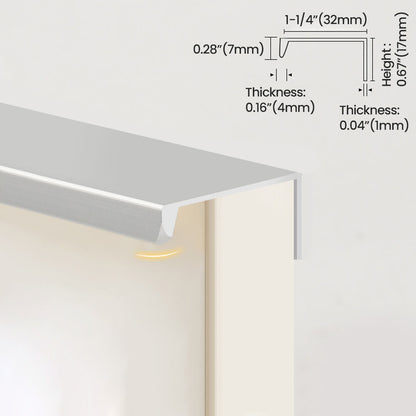 Brushed Gray Aluminum Finger Pull Cabinet Handles Size - VisitHardware