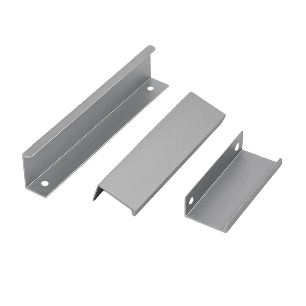 Brushed Gray Aluminum Finger Pull Cabinet Handles - VisitHardware