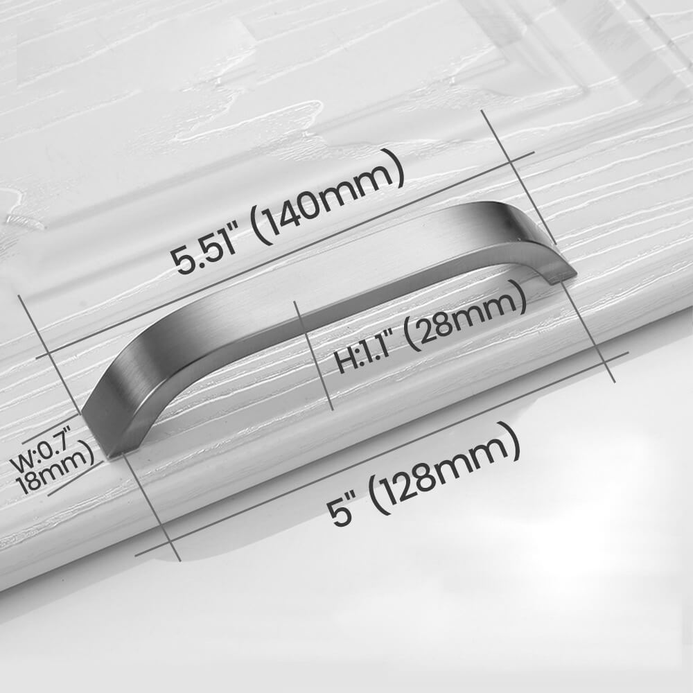 128mm Brushed Nickel Cabinet Pull Size