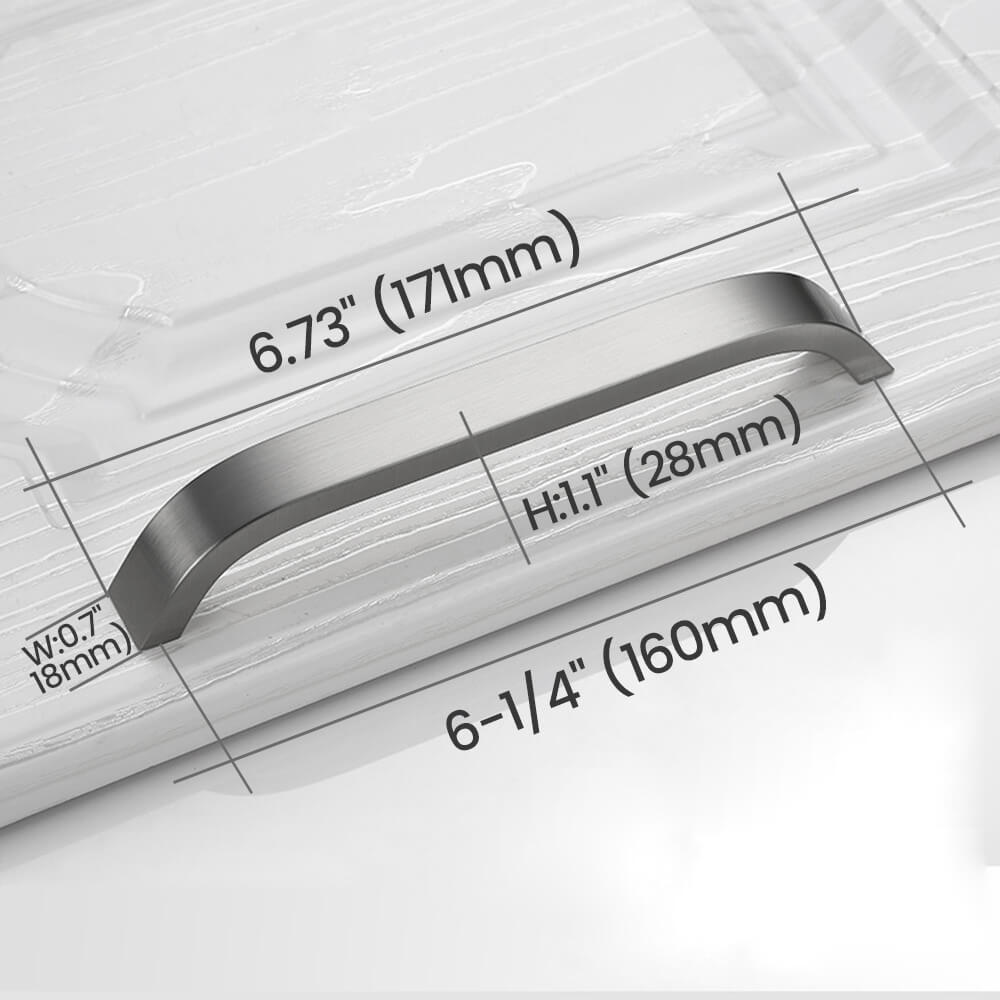 160mm Brushed Nickel Cabinet Pull Size