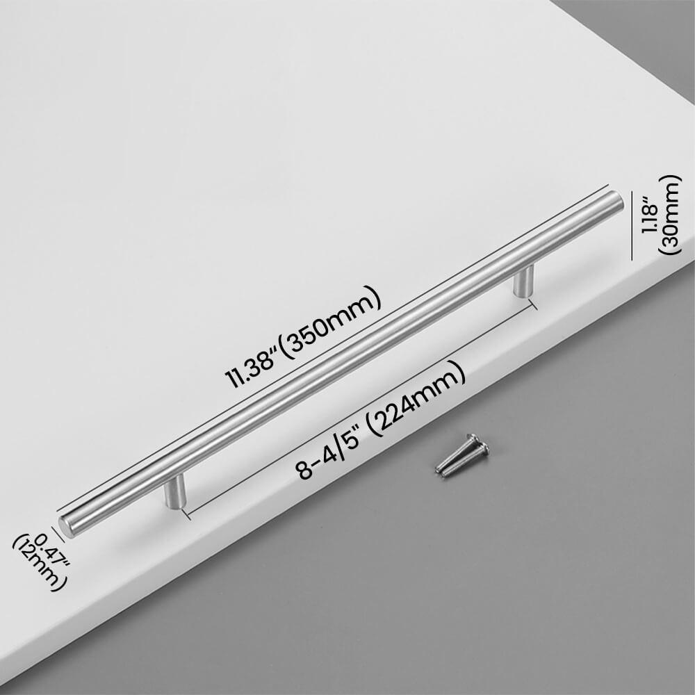 224mm Brushed Stainless Steel Bar Pull Size