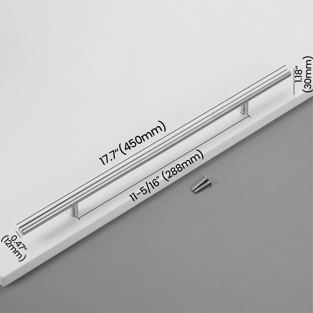 288mm Brushed Stainless Steel Bar Pull - Size