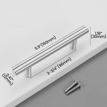 96mm Brushed Stainless Steel Bar Pull Size