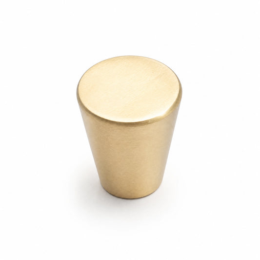 Modern Tapered Solid Brass Cabinet Knobs Ø 0.59" (15mm) - VisitHardware