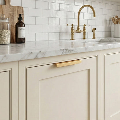 Champagne Gold Aluminum Finger Pull Cabinet Handle - VisitHardware