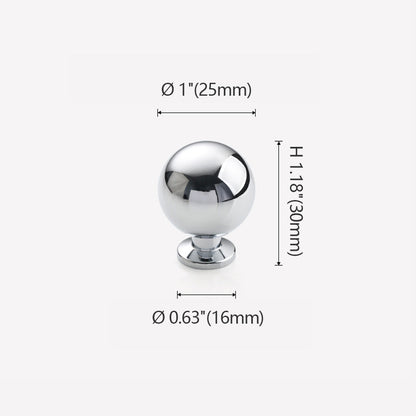 Ø 1"(25mm) Chrome Plated Brass Ball Knob with Base