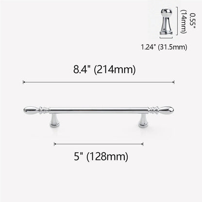 128mm Chrome Plated Brass Bar Cabinet Pull  Size