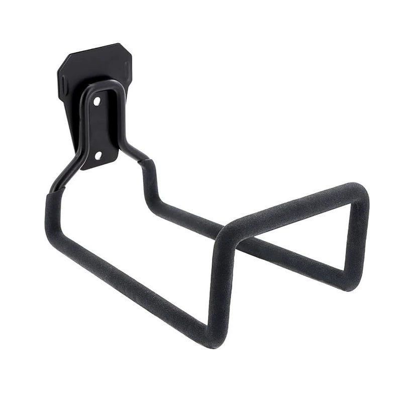 Heavy duty black metal water hose holder for garden wall - 2 hole