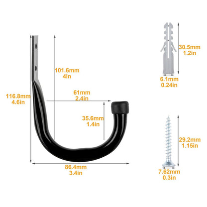 Heavy Duty J Hooks for Garage Wall Storage Size