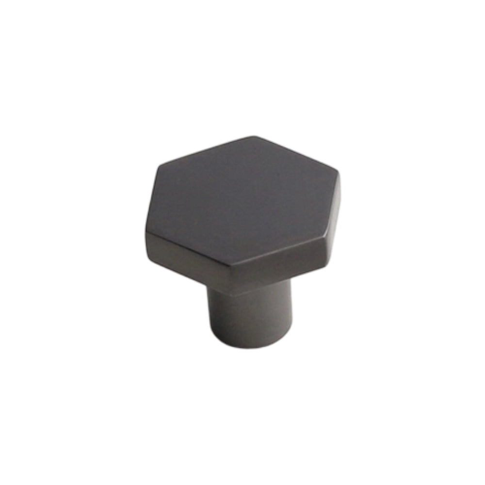Hexagonal Gunmetal Gray Cabinet Knob - VisitHardware