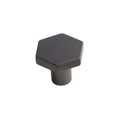 Hexagonal Gunmetal Gray Cabinet Knob - VisitHardware