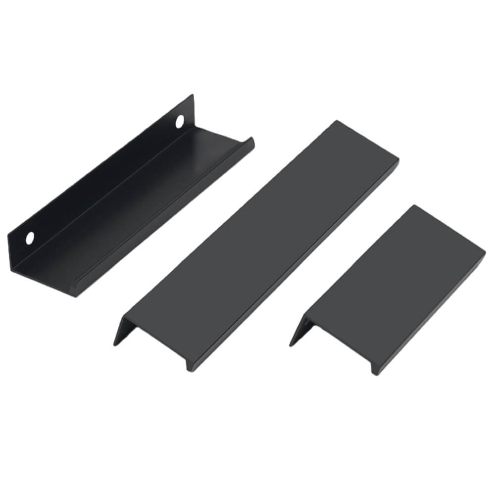 Matte Black Aluminum Finger Edge Pull Handles