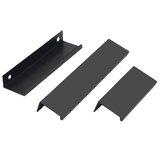 Matte Black Aluminum Finger Edge Pull Handles